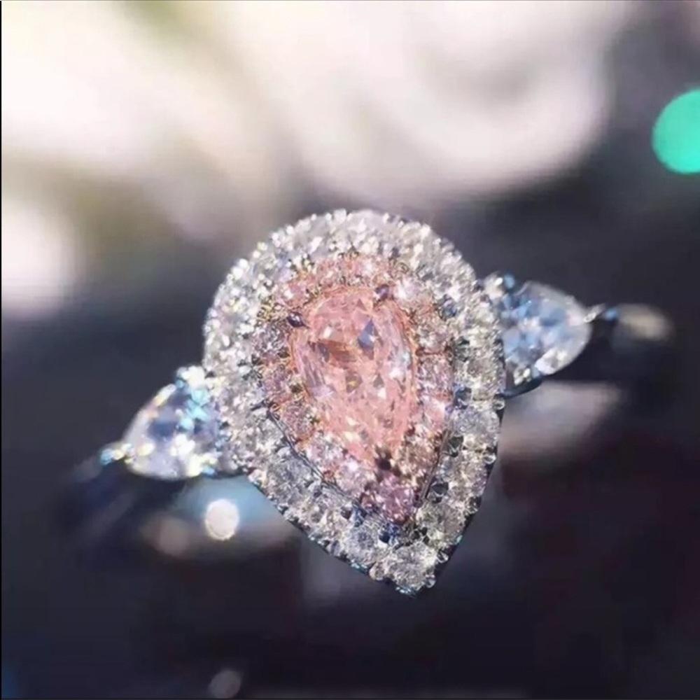 Sterling Silver Pink Ring - Picture 4 of 6